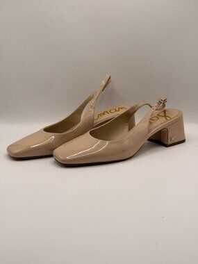 Sam Edelman Womens Terra Nude Patent Leather Slingback Pump Sz 7.5